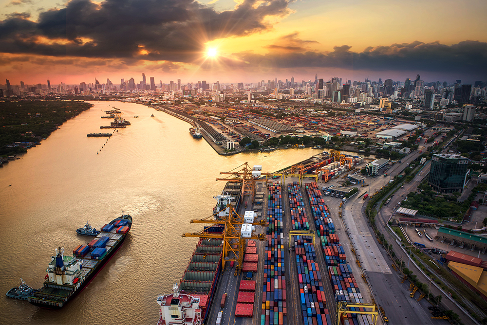 Image of global trade port